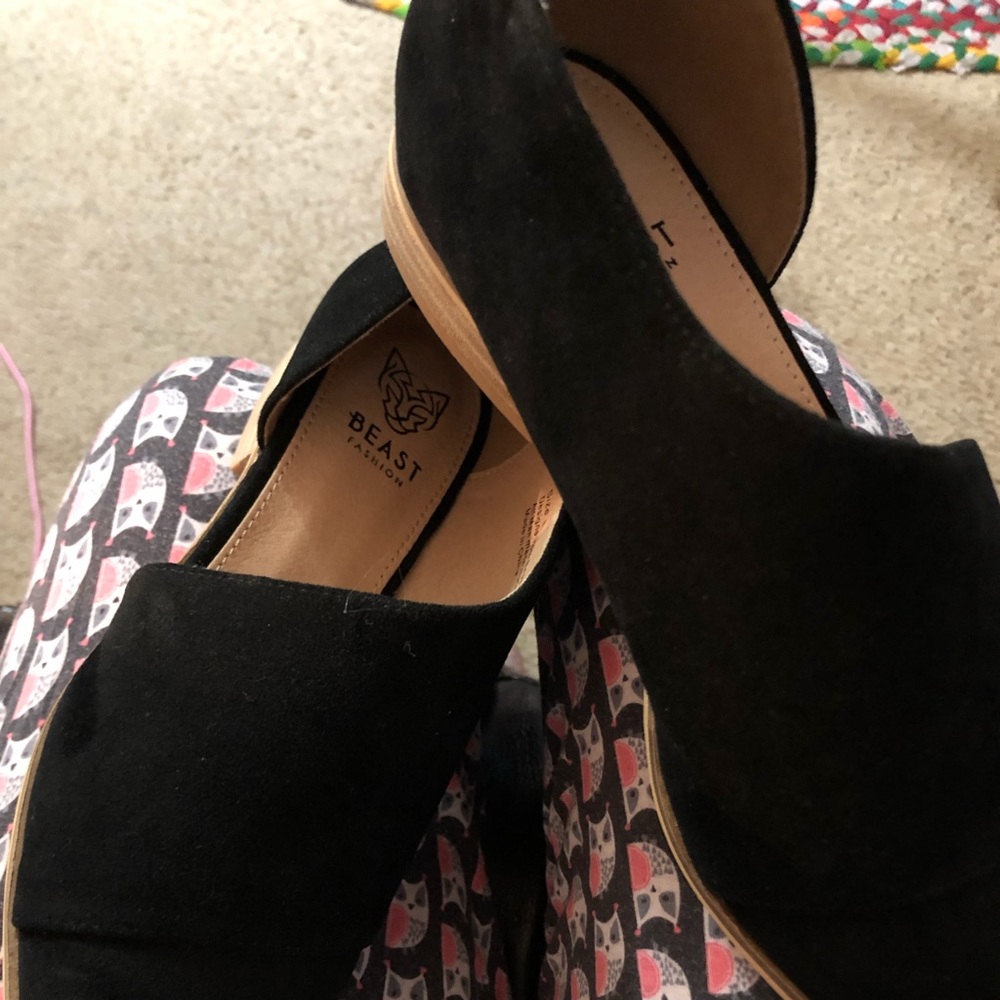 Black faux suede shoes